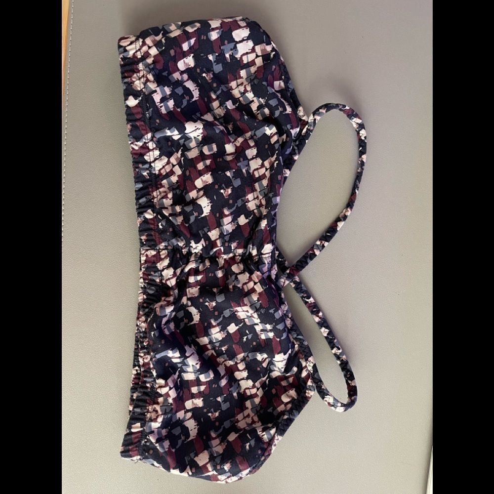 CRANE Sports Bra Navy Blue Purple Geo Art Print